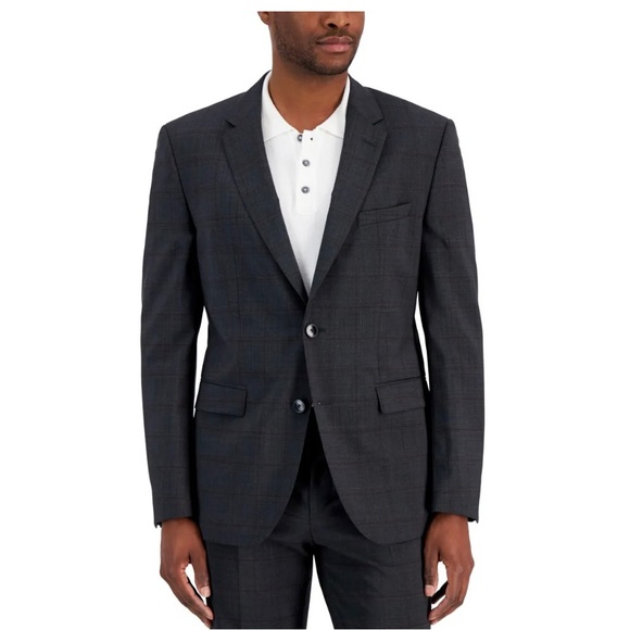 Hugo Boss 100% virgin wool men’s suit jacket size 38S 2button dark gray - Picture 11 of 16